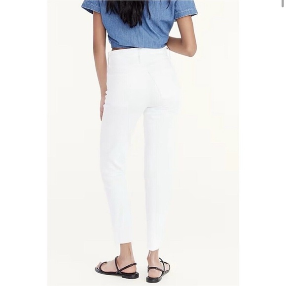 CREW 10" High Rise Toothpick Jeans in White Women's Size 34 - Picture 2 of 13